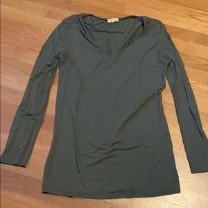 Piko V-Neck Long Sleeve Top - Bamboo Spandex - Oversized Draped Fit - Medium